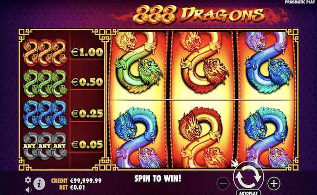 888 dragons game interface