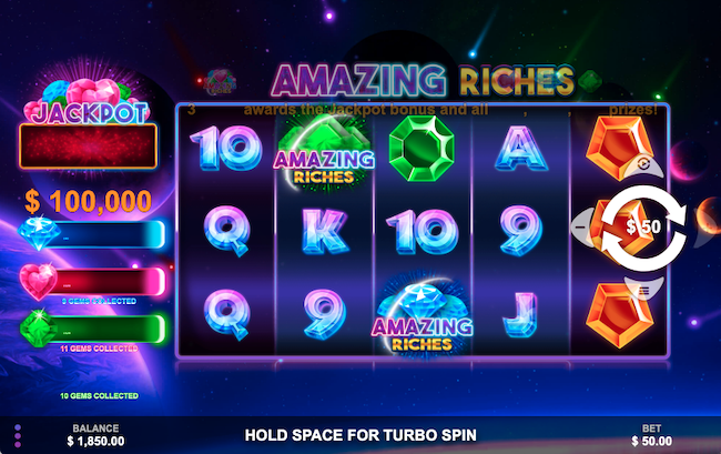 amazing riches game interface