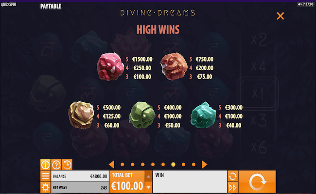 divine dreams game high wins