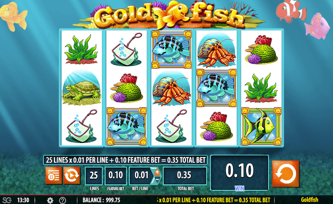 gold fish slot game interface