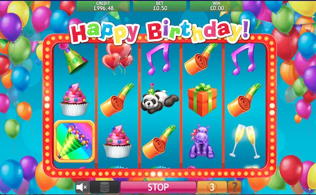 happy birthday game symbols