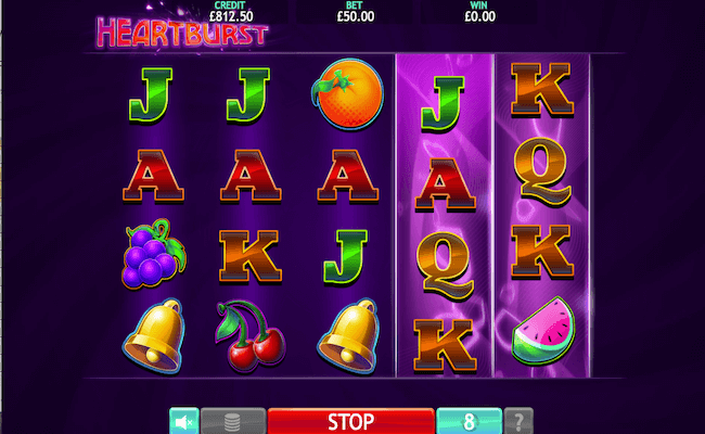 heart burst slot game reels