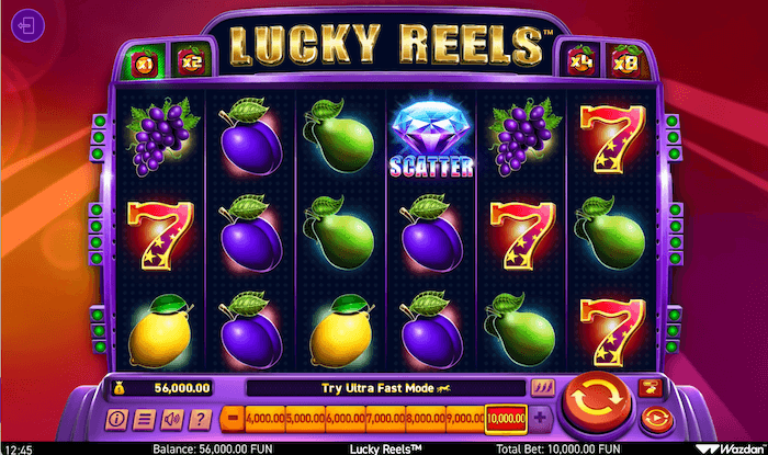 lucky reels game interface