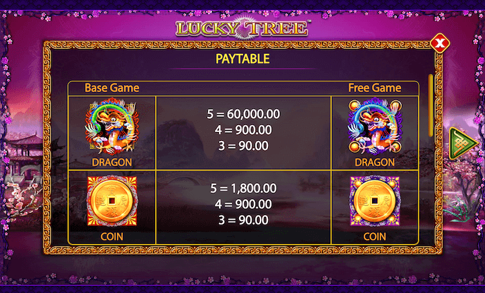 lucky tree paytable 2