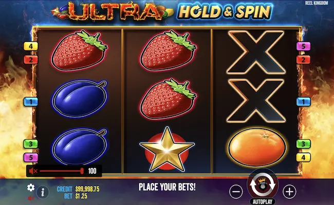 ultra hold and spin game interface